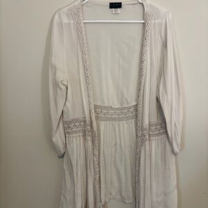 Ceny Wrap coverup, Romantic, airy, embroidered, crocheted, kimono